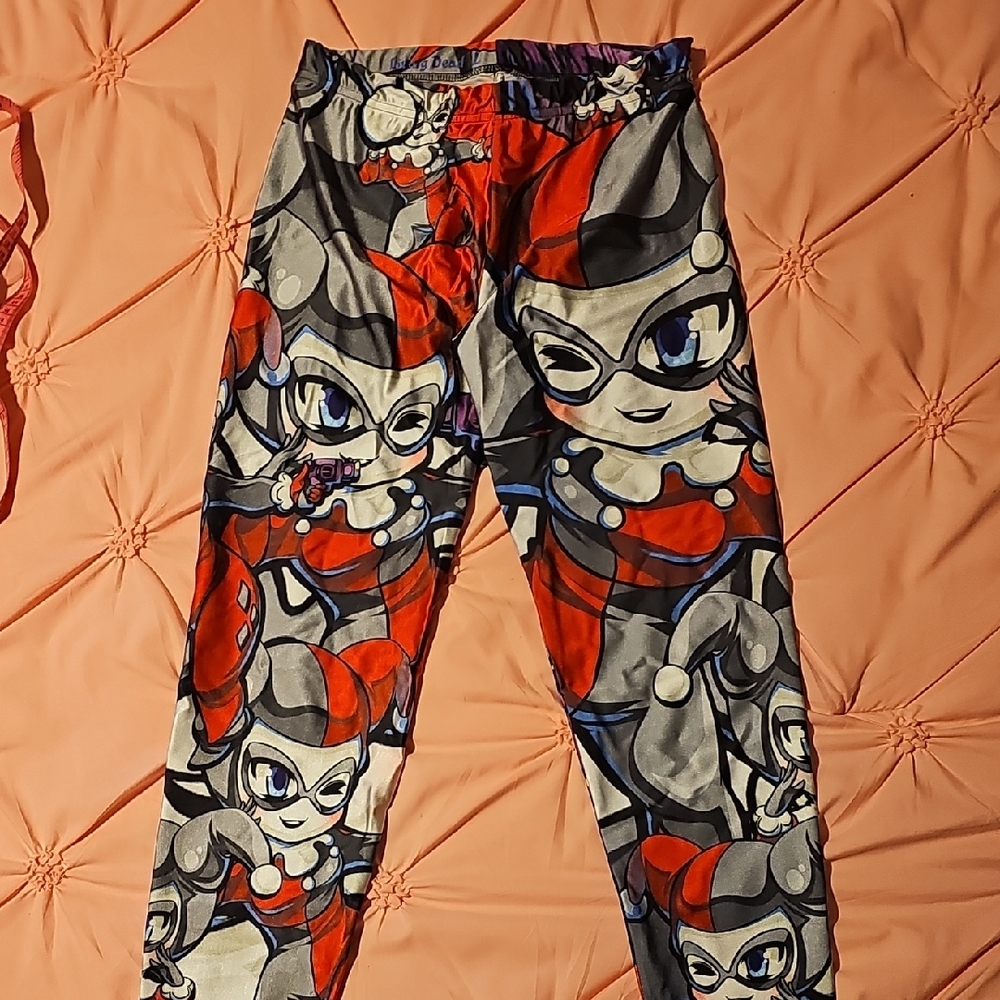 M LDS chibi Harley Quinn Leggings, Rare